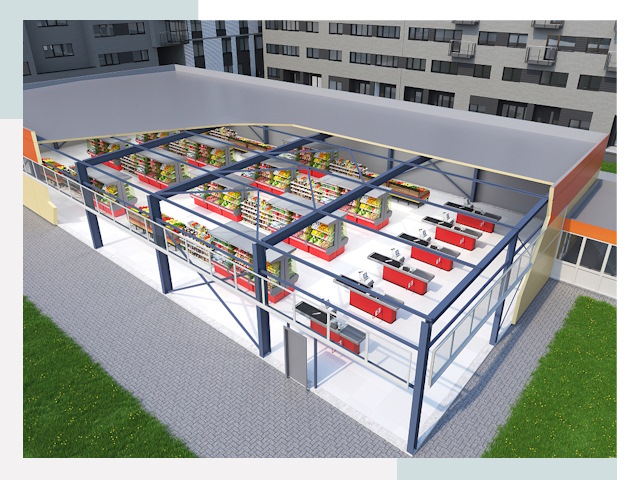 Строительство магазинов в Соликамск от 618 руб. за м²